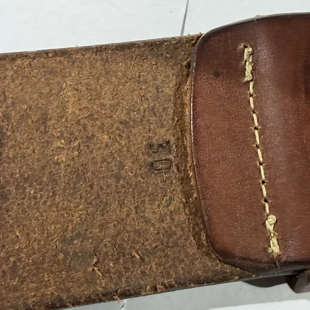 Vintage 90’s Polo Ralph Lauren Brown Leather Belt Size 30 Made in Italy Brass
